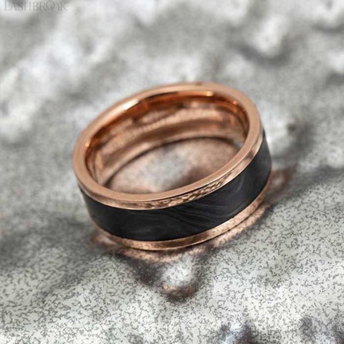 Rose Gold with Forged Carbon Fiber