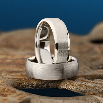Palladium Silver men's wedding bands.