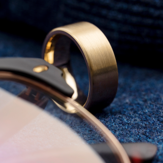7 mm wide Flat 22K Yellow Gold band.