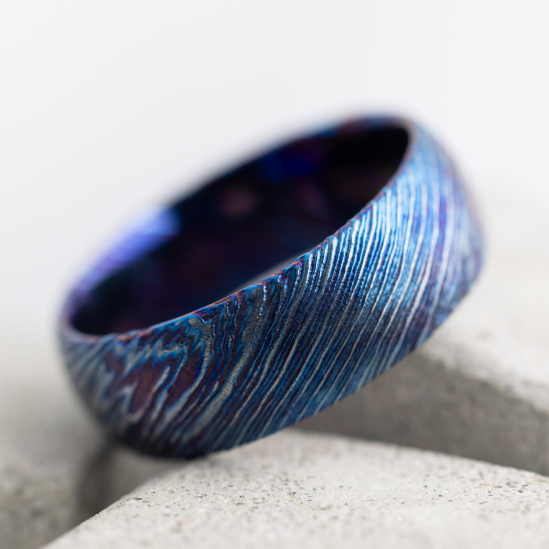 Titanium Damascus Band